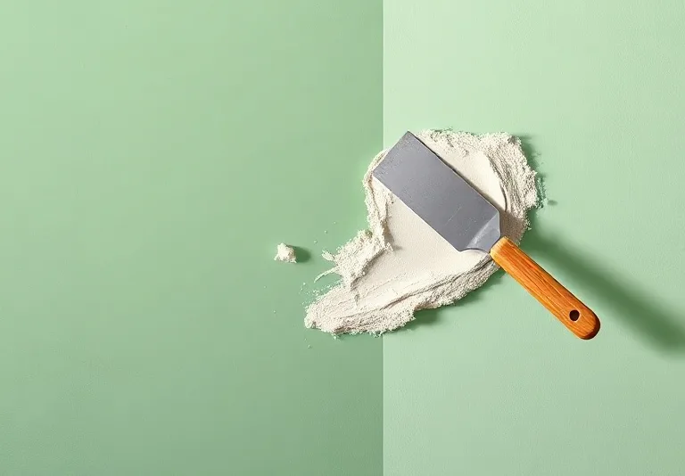 Application d'un enduit décoratif à la lisseuse sur un mur